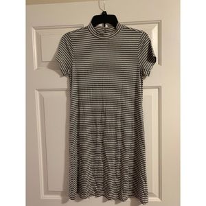 White and Gray Striped Dress